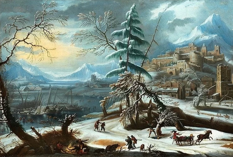 Johann Christian Vollerdt - Paesaggio invernale